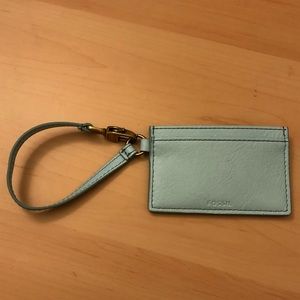 Fossil Aqua Light Blue Wristlet Card Holder wallet